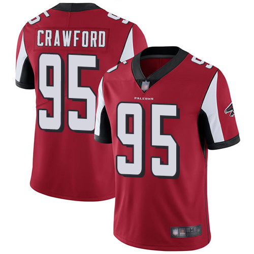 Atlanta Falcons Limited Red Men Jack Crawford Home Jersey NFL Football #95 Vapor Untouchable